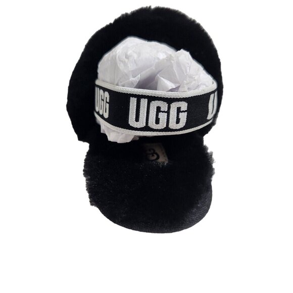 UGG Slippers Fluff Yeah Toddler Size 10  Fuzzy Black House Shoes 188 - Picture 8 of 9